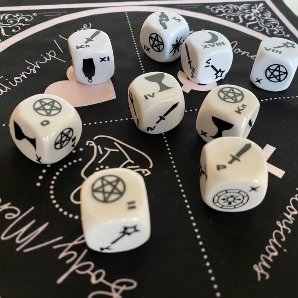 Tarot Dice in Black and White
